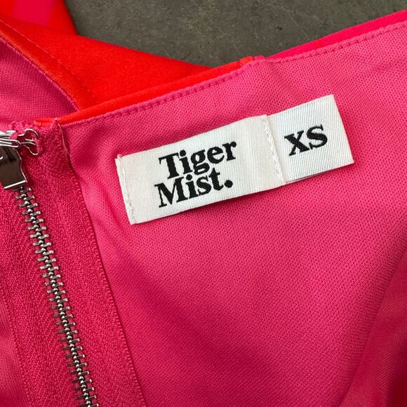 Tiger Mist Hot Pink Red Color Block Corset Tube Top Night Out XS - Picture 3 of 5